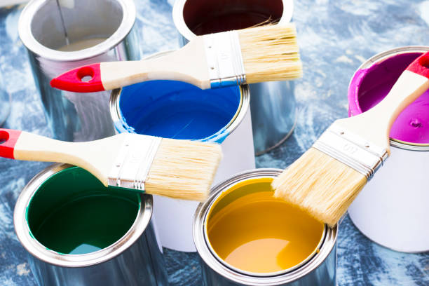 istock House renovation concept, paint cans and brushes 932124856