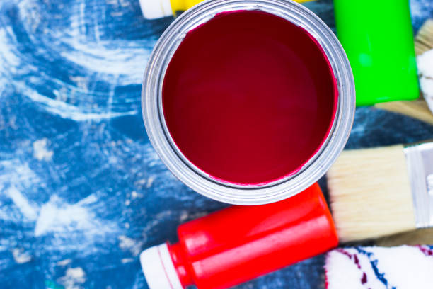 istock House renovation concept, paint cans and brushes 932125582