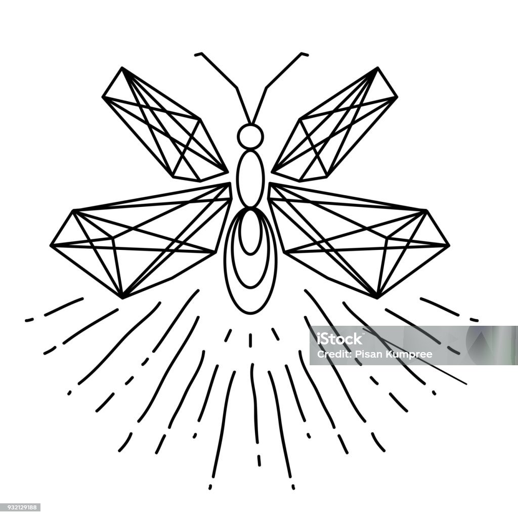 Modern Firefly Tattoo Design Vector Image Firefly stock vector