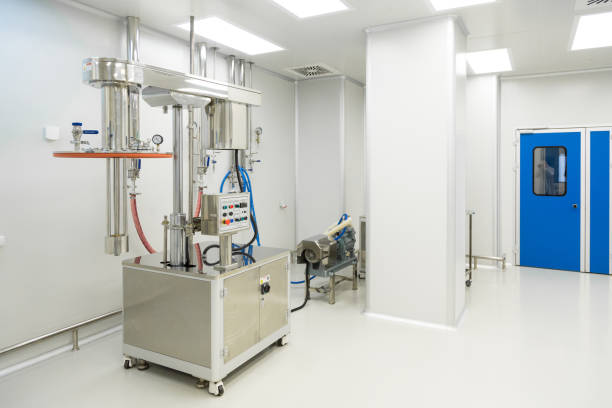 istock Pharmaceutical factory equipment in sterile environment 932130014