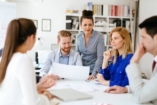 istock Business people having a board meeting 932134144