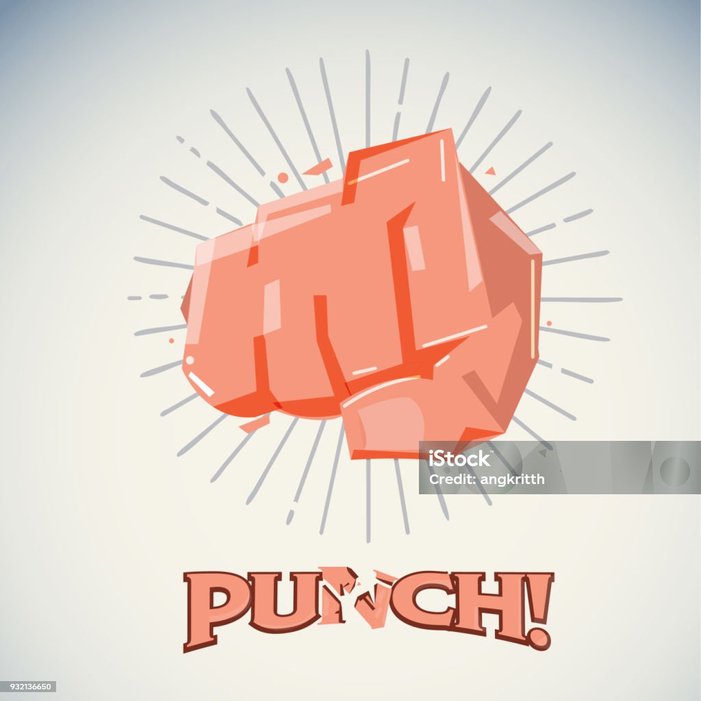 Hitting fist. protest and attact concept - vector Hitting fist. protest and attact concept - vector illustration Achievement stock vector