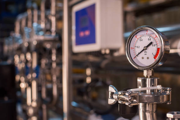 istock Pharmaceutical technology equipment facility for water preparation, cleaning and treatment at pharmacy plant 932137888