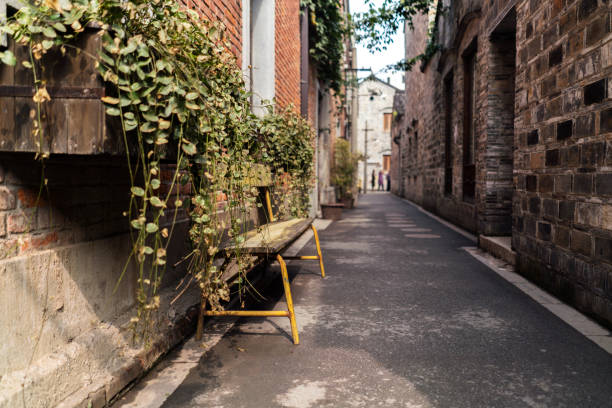 alley between houses