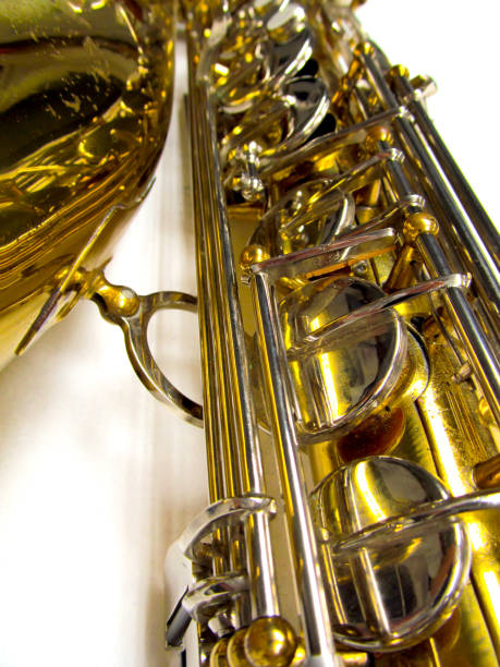 istock Old golden saxophone close-up. 932153518