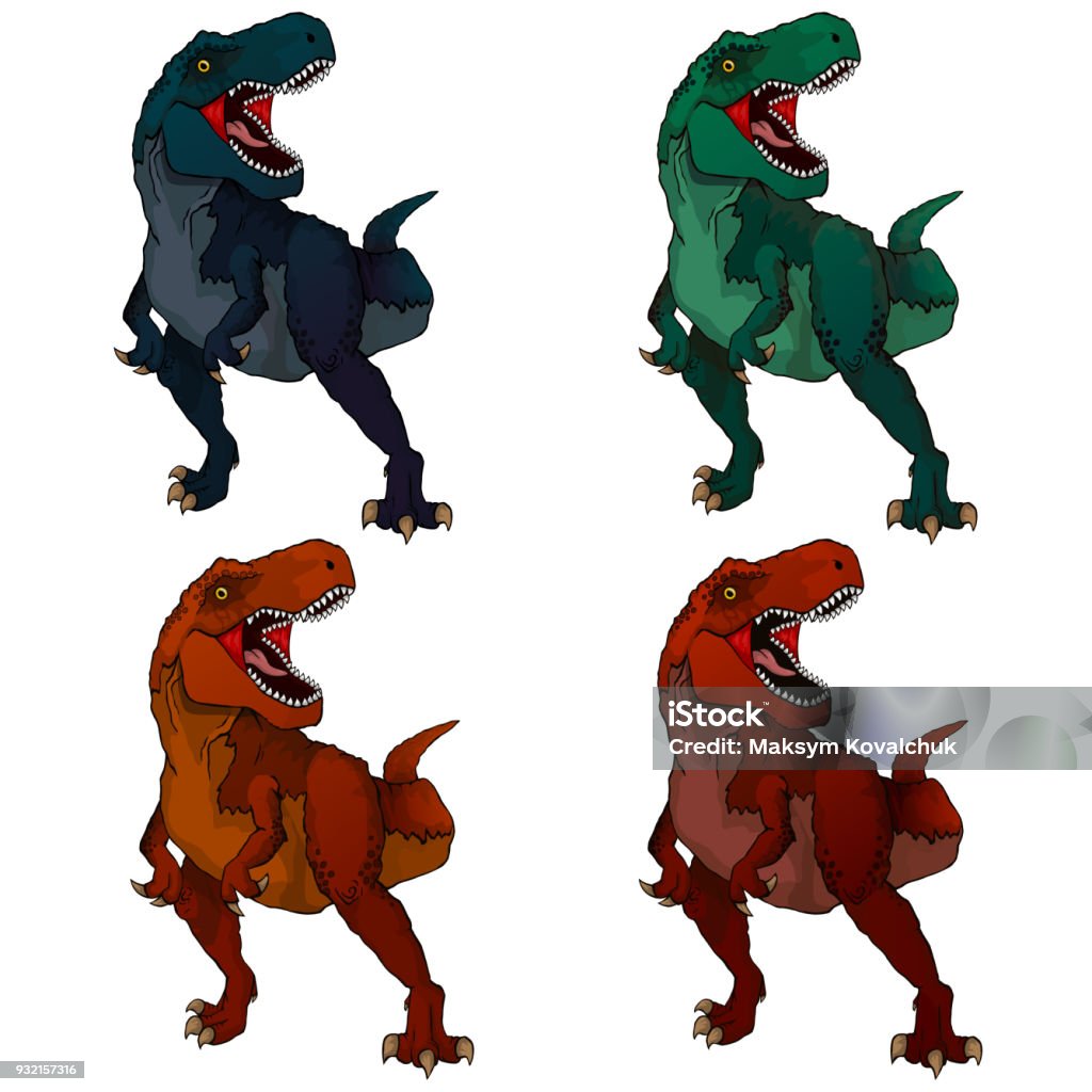 Isolated illustration of a cartoon Tyrannosaur Tyrannosaurus Rex stock vector