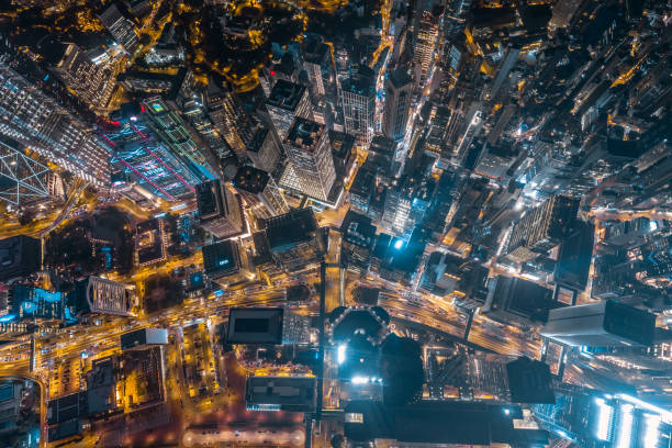 istock Aerial view Hong Kong Night 932157492
