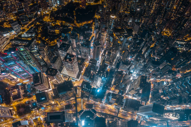 istock Aerial view Hong Kong Night 932157506