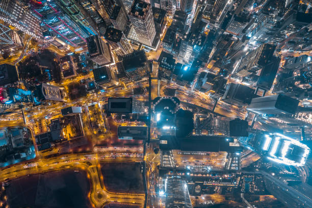 istock Aerial view Hong Kong Night 932157512