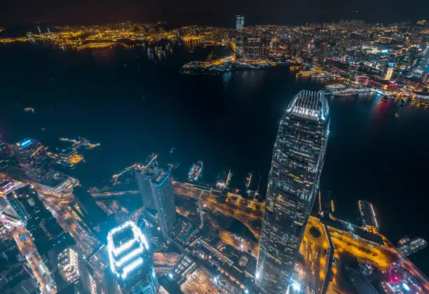 View of Hong Kong from the sky