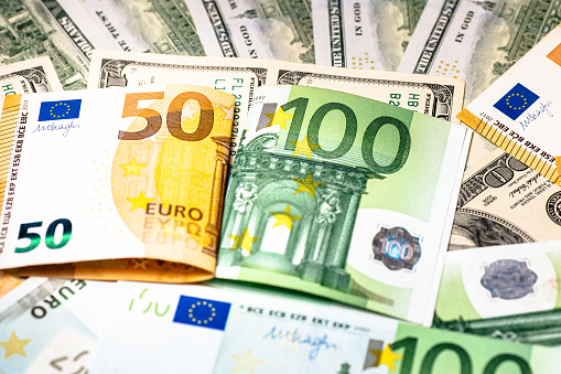 Euro vs dollar as background