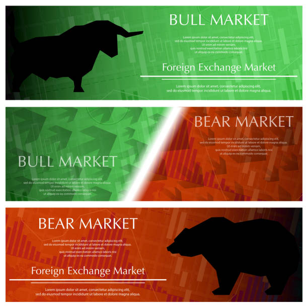 drei markt-banner - currency exchange currency stock exchange trading stock-grafiken, -clipart, -cartoons und -symbole