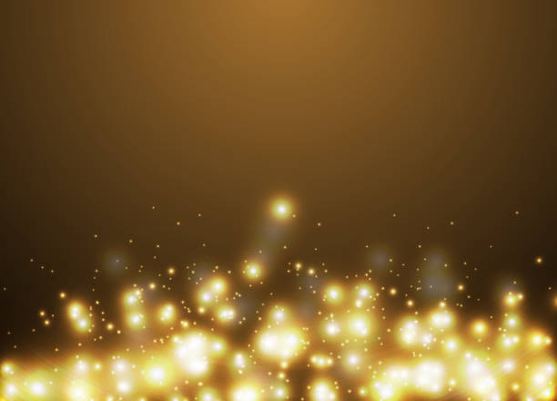 istock Golden glitter sparkling light bokeh abstract background, Christmas and new year festive vector illustration background 932169362