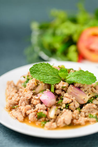 istock Thai food, spicy minced pork salad (Larb Moo) 932171024