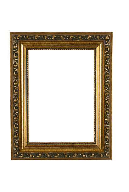 istock Picture Frame in Fancy Gold, White Isolated 93218657