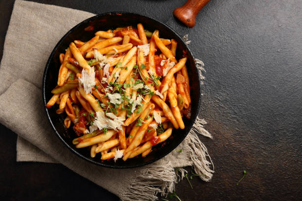 istock Pasta with sauce, food above 932195030