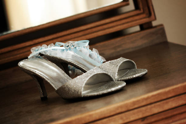 Casamento e sapatos-garter - foto de acervo