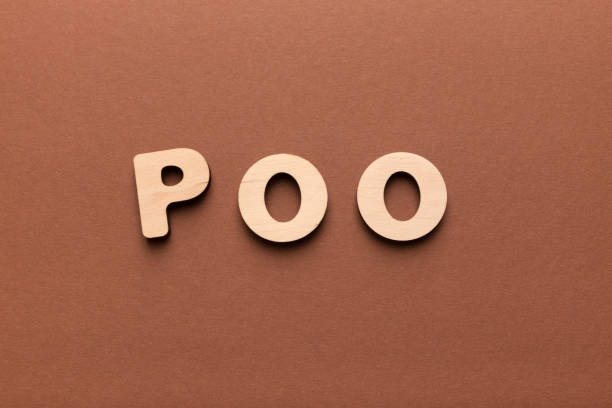 istock Wooden letters spelling Poo on brown background 932215480