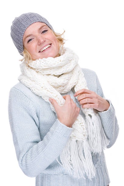 istock Woman with muffler and cap 93223398