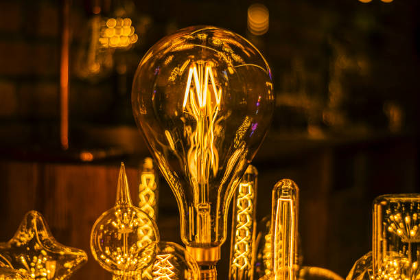 istock Close up many yellow lamps 932235326