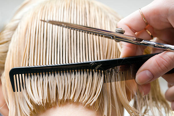 Biondo donna in capelli berlina - foto stock