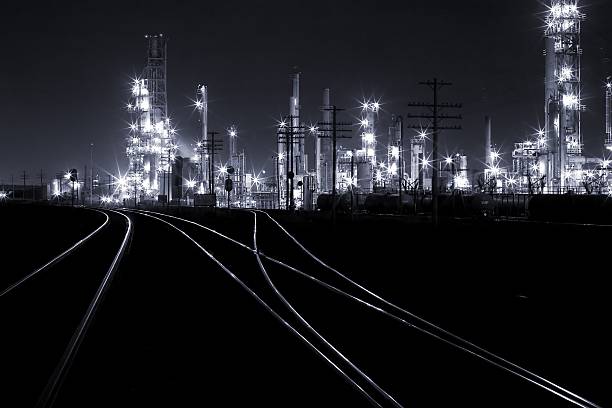 Lights of the deseret: railroad. stock photo