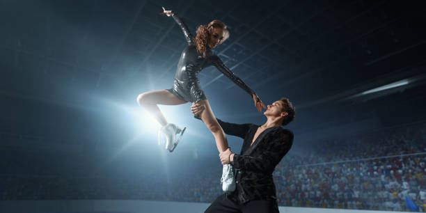 istock Figure skating. Ice skaters couple 932241712