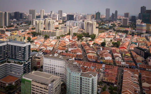 istock Aerial view over Chinatown in Singapore 932242374