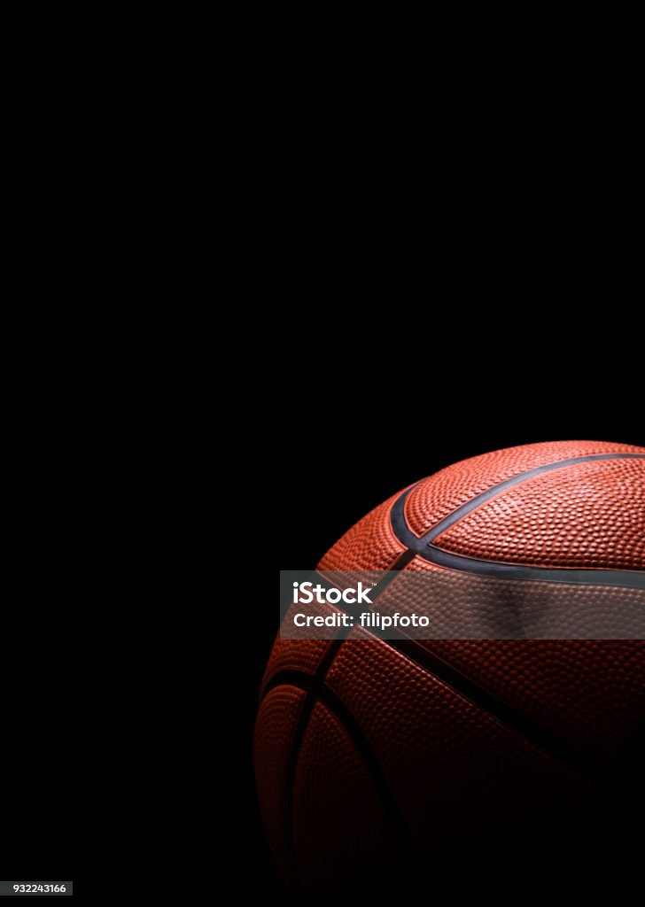 Basketball isolated on black Basketball - Ball Stock Photo