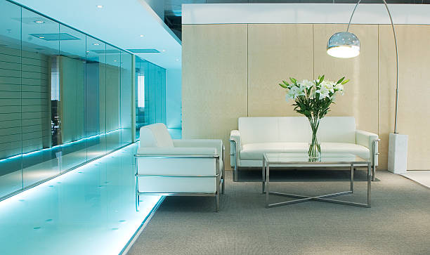 istock Modern lounge area with flowers 93224436