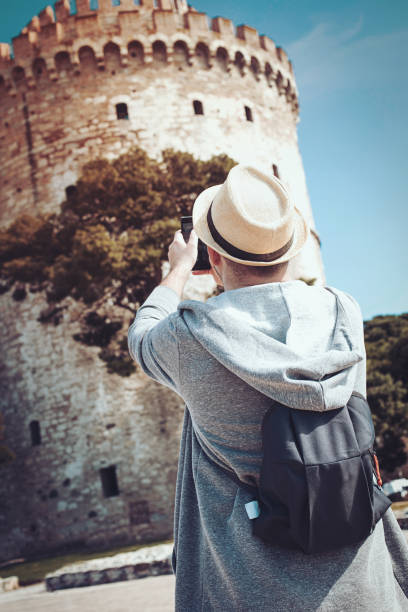 istock Traveler near White Tower, Thessaloniki 932246708