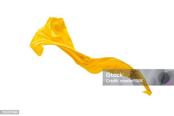 Glatte Elegante Transparente Gelbe Tuch Getrennt Auf Weißem Hintergrund Stockfoto und mehr Bilder von Textilien