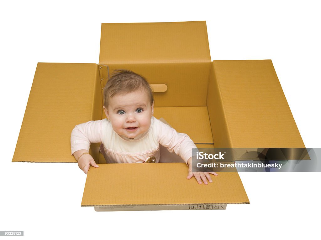 Baby in a box  Baby - Human Age Stock Photo