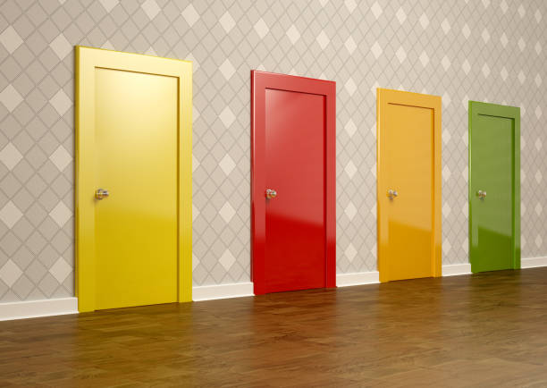 istock colored doors in a room representing the concept of choice 932257810