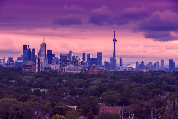 skyline di toronto - new york city skyline manhattan skyscraper foto e immagini stock