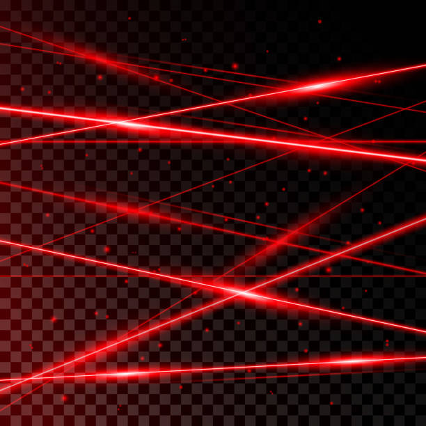 illustrations, cliparts, dessins animés et icônes de faisceaux laser rouge - backgrounds laser abstract glitter