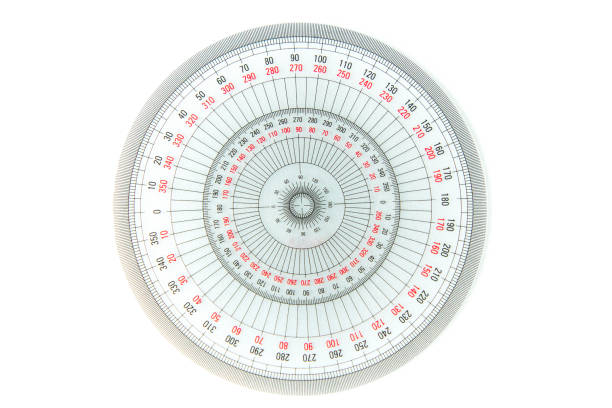 Drafting and drawing compass with red line in circle form. Engineering work tool. 3d illustration isolated on the white background.