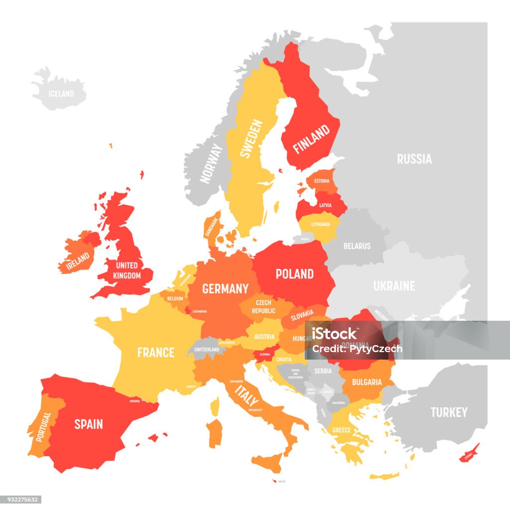 Vector map of EU, European Union Map stock vector