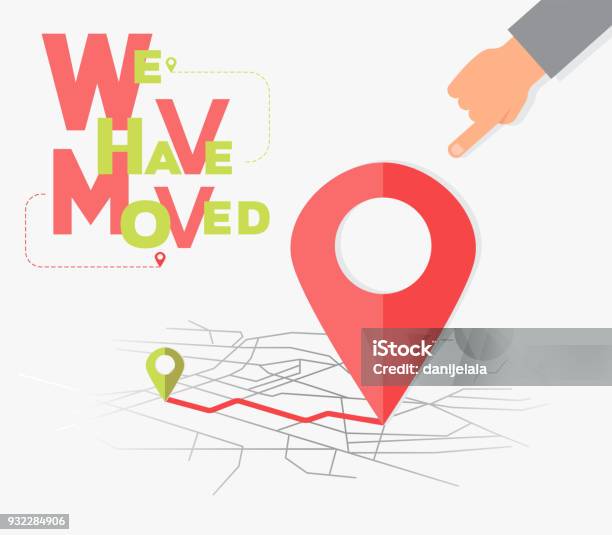 We Have Moved Changed Address Navigation Stock Illustration - Download Image Now - New, Relocation, Change