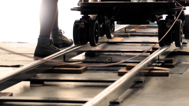 istock Behind the scenes of production team setting dolly track 932287012