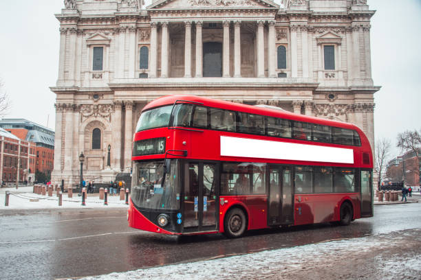 istock Blank billboard on London bus 932289490