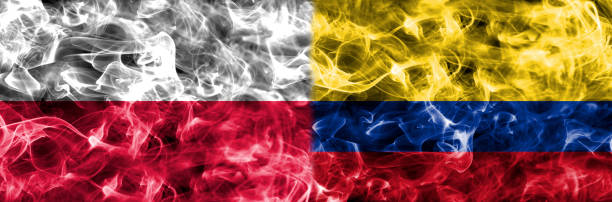 istock Poland vs Colombia smoke flag 932289666