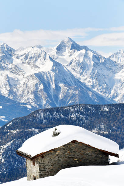 istock Snowy mountains in winter 932299004