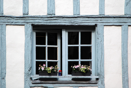 Close-up of a typical window in Normandy, France