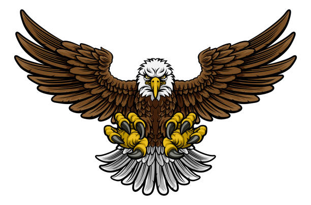 ilustrações de stock, clip art, desenhos animados e ícones de bald american eagle mascot - bald eagle