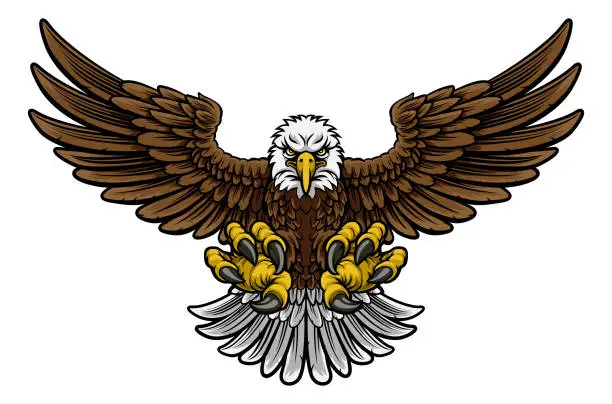 Vector illustration of Bald American Eagle Mascot