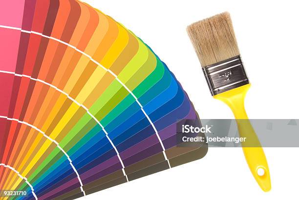 Paint Color Cards And Brush Stock Photo - Download Image Now - Chart, Color Image, Color Swatch