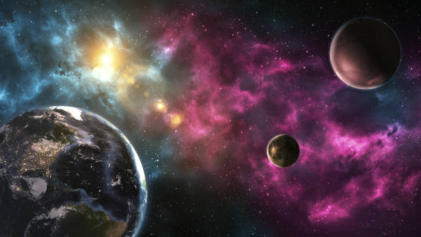 istock Unexplored planets of faraway space. Deep space image, science fiction fantasy in high resolution ideal for wallpaper and print. Elements of this image furnished by NASA. 932319266
