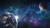 Space art, incredibly beautiful science fiction wallpaper. Endless universe. Elements of this image furnished by NASA.