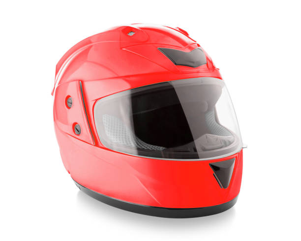Motorcycle helmet over isolate on white stock photo